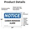 Signmission Carbon Monoxide Alarm, 24 in W x Rectangle, Vinyl Decal OS-2PACK-NS-D-1824-L-10440 - alternate 6